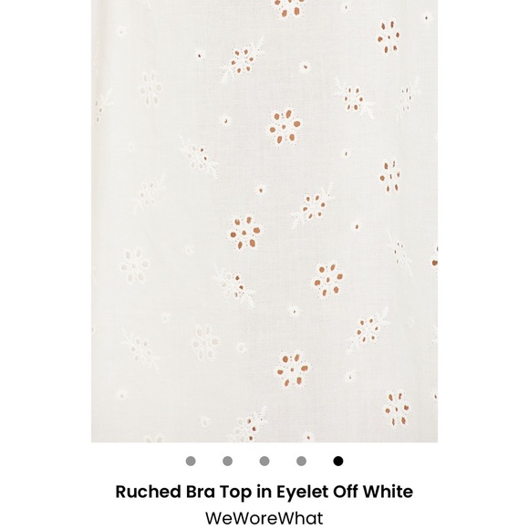 WeWoreWhat Ruched Eyelet Bra Top | Off White - Medium - Picture 5 of 7